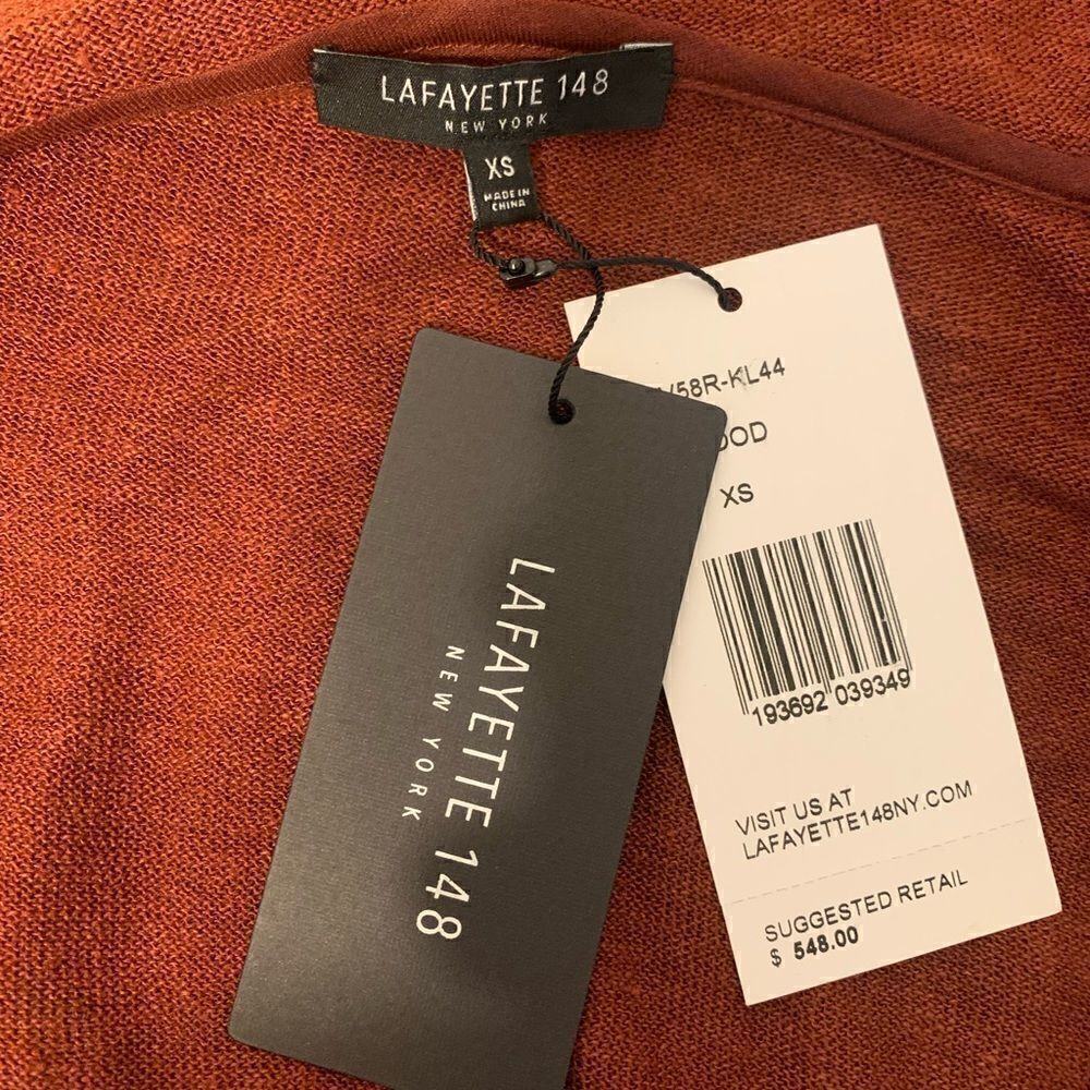 Lafayette 148 New York Women’s relaxed hooded blend linen sweater jacket XS NWT - Picture 7 of 10